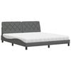 vidaXL Lit avec matelas gris fonc&eacute; 180x200 cm tissu