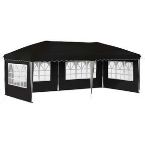 vidaXL Tente de f&ecirc;te pop-up 575 x 289 x 245 cm Noir