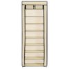 vidaXL Armoire &agrave; chaussures avec housse Cr&egrave;me 57x29x162 cm Tissu