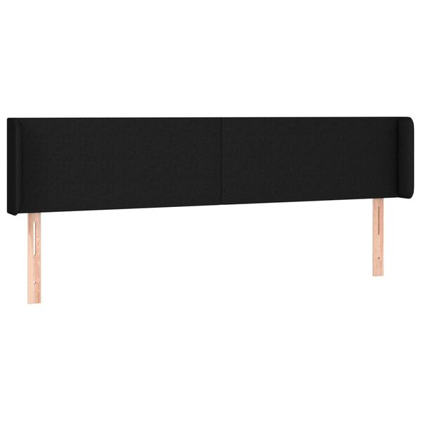 vidaXL T&ecirc;te de lit avec oreilles Noir 163x16x78/88 cm Tissu