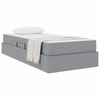 vidaXL Lit avec rangement et matelas Gris clair 90 x 190 cm Polyester