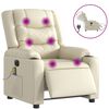 vidaXL Fauteuil de massage inclinable &eacute;lectrique cr&egrave;me similicuir
