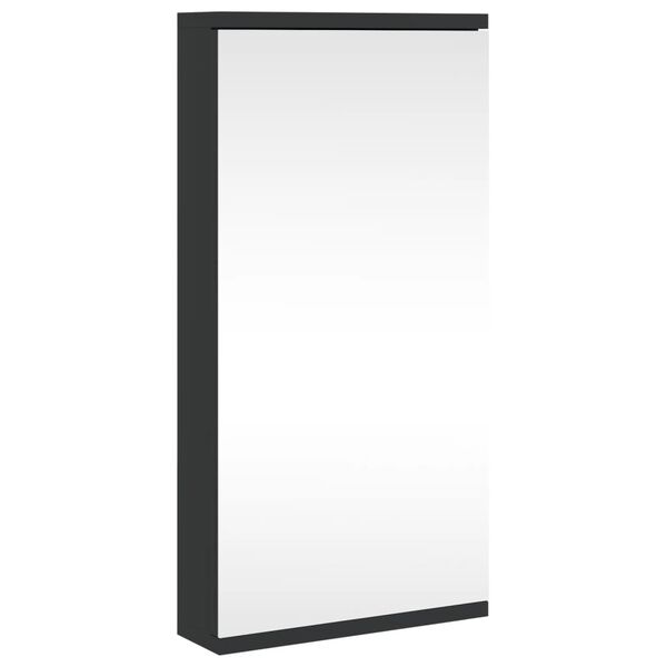 vidaXL Armoire de bain à miroir d'angle noir 30x24x60 cm