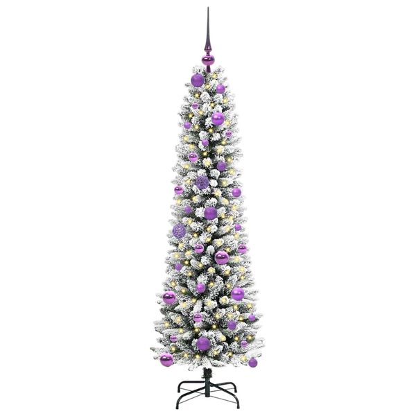 vidaXL Sapin de No&euml;l artificiel avec 150 LED Vert et blanc 150 cm