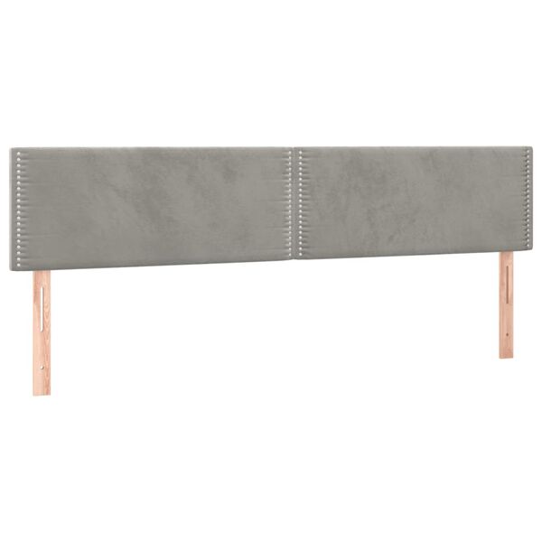 vidaXL T&ecirc;tes de lit Gris clair 160x5x78/88 cm Velours