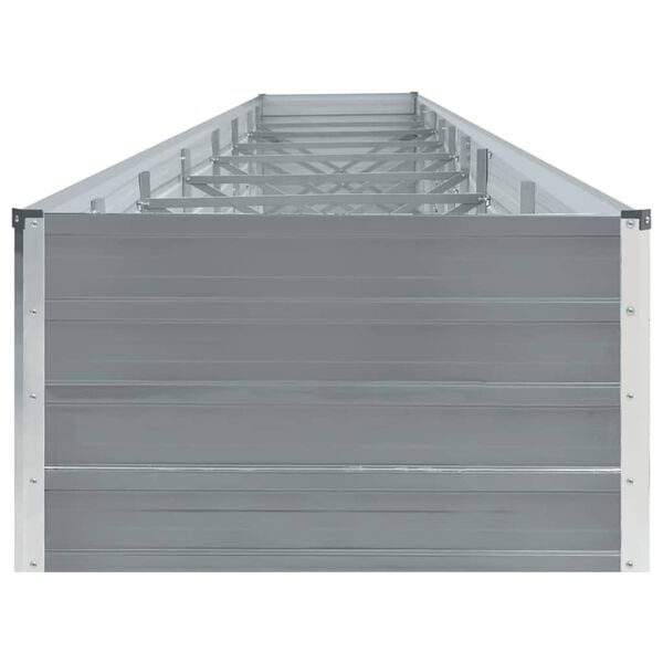 vidaXL Lit sur&eacute;lev&eacute; de jardin Acier galvanis&eacute; 600x80x45 cm Gris