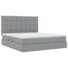 vidaXL Lit avec rangement et matelas Gris clair 160 x 200 cm Polyester
