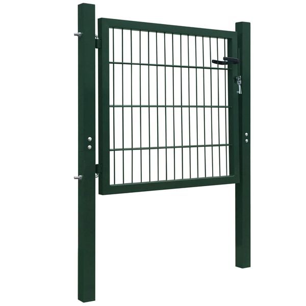 vidaXL Portillon Acier Vert 105x150 cm