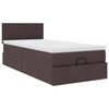 vidaXL Cadre de lit ottoman avec matelas marron fonc&eacute; 80x200 cm tissu