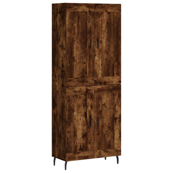 vidaXL Buffet haut Chêne fumé 69,5x34x180 cm Bois d'ingénierie
