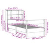 vidaXL Lit biblioth&egrave;que sans matelas cire marron 75x190 cm pin massif