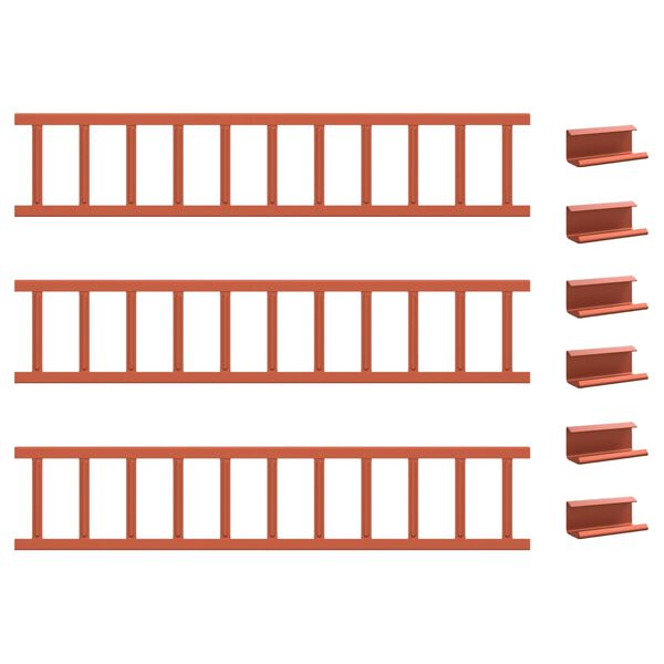 vidaXL Protection de neige pour toit Rouge 300 x 2,5 x 20 cm Acier