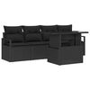 vidaXL Ensemble de canapé de jardin avec coussin 5 pcs Noir Poly rotin