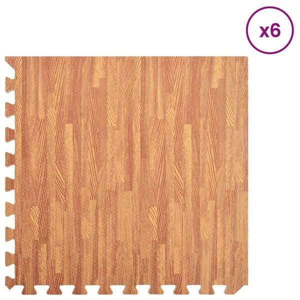 vidaXL Tapis d'exercice puzzle 12 pcs Marron 4,32 ㎡ Mousse EVA