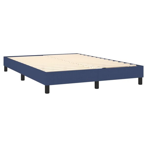 vidaXL Sommier &agrave; lattes de lit avec matelas Bleu 140x190 cm Tissu