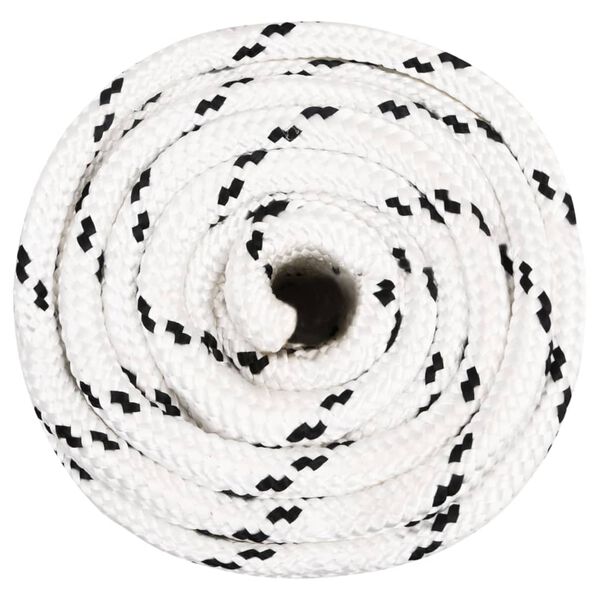 vidaXL Corde de bateau tress&eacute; Blanc 18 mmx25 m Polyester