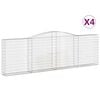 vidaXL Paniers &agrave; gabions arqu&eacute;s 4 pcs 400x30x120/140 cm Fer galvanis&eacute;