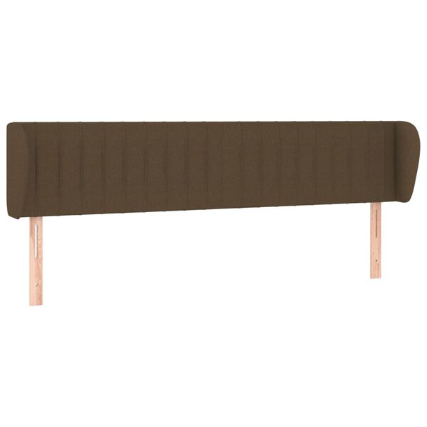 vidaXL T&ecirc;te de lit avec oreilles Marron fonc&eacute; 183x23x78/88 cm Tissu