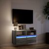 vidaXL Meuble TV mural avec lumi&egrave;res LED sonoma gris 80x31x45 cm