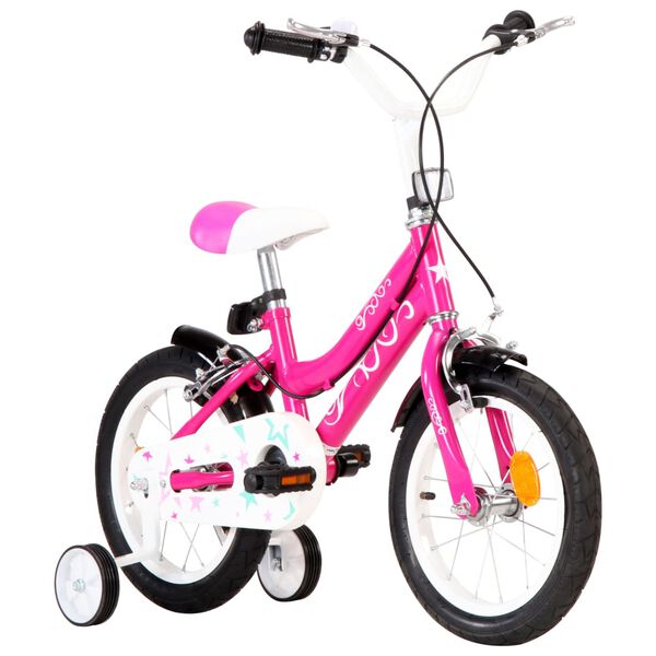 vidaXL Vélo pour enfants 14 pouces Noir et rose