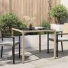vidaXL Table de jardin pour repas Beige 90 x 90 x 75 cm polyrotin