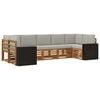 vidaXL Ensemble de canap&eacute;s d'ext&eacute;rieur 7 pc Naturel et gris clair