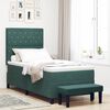 vidaXL Lit &agrave; ressorts avec matelas Vert fonc&eacute; 90 x 200 cm Velours