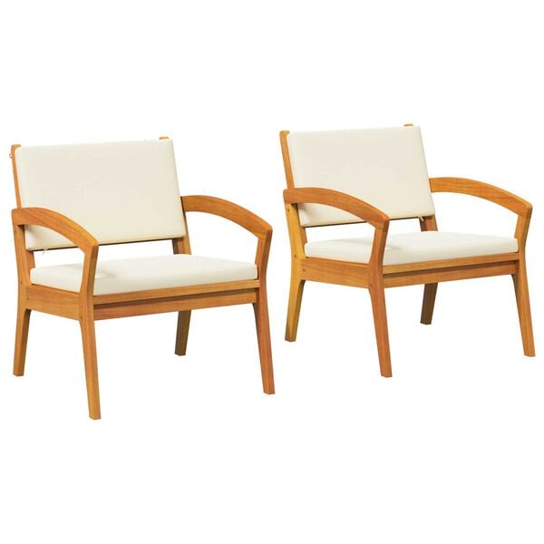 vidaXL Chaise de jardin 2 pcs Huile Naturelle Bois d'Acacia Massif