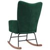 vidaXL Chaise &agrave; bascule Vert fonc&eacute; Velours