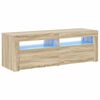 vidaXL Meuble TV avec lumi&egrave;res LED ch&ecirc;ne sonoma 120x35x40 cm