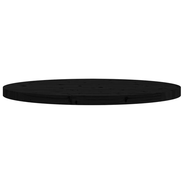 vidaXL Dessus de table rond noir &Oslash;80x3 cm bois de pin massif