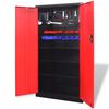 Armoire &agrave; outils en m&eacute;tal 180 cm Noir-rouge