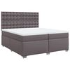 vidaXL Sommier à lattes de lit avec matelas Gris 200x200 cm Similicuir