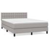 vidaXL Sommier &agrave; lattes de lit avec matelas Gris clair 140x200cm Tissu