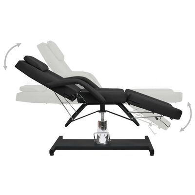 vidaXL Table de massage Noir 180x62x(87-112) cm