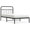 vidaXL Cadre de lit m&eacute;tal sans matelas avec t&ecirc;te de lit noir 100x190cm