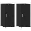 vidaXL Armoires &agrave; chaussures 2 pcs Noir 32x35x70 cm Agglom&eacute;r&eacute;