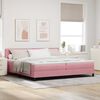 vidaXL Lit &agrave; ressorts avec matelas Rose 200 x 200 cm Velours