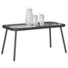 vidaXL Table basse Noir 90 x 45 x 43 cm Poly Rattan et verre