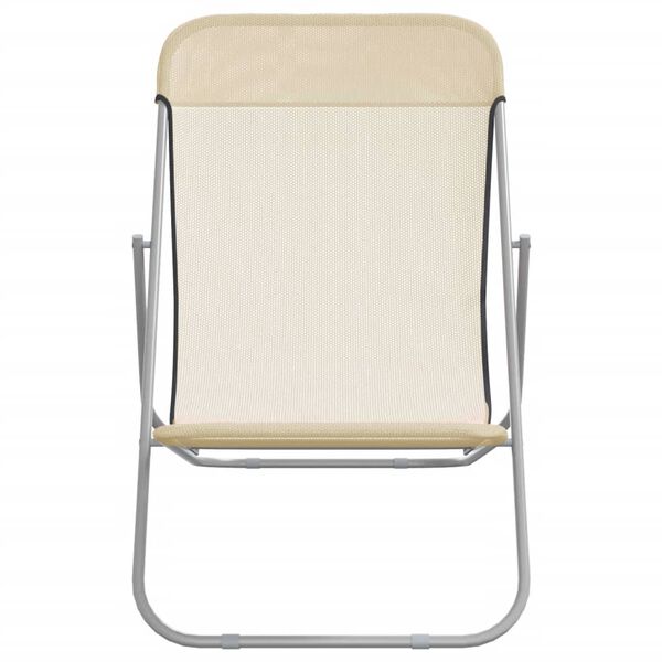 vidaXL Chaises plage pliantes lot de 2 textil&egrave;ne acier enduit poudre