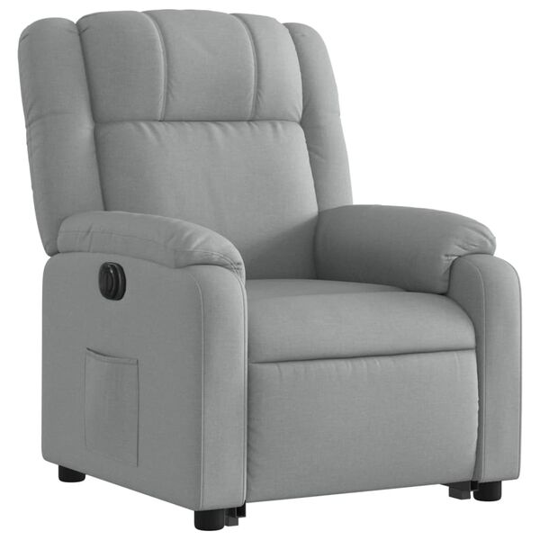 vidaXL Fauteuil inclinable &eacute;lectrique gris clair tissu
