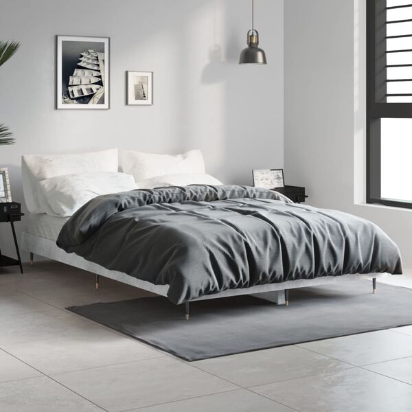 vidaXL Cadre de lit sans matelas gris béton 120x190 cm