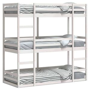vidaXL Lit superpos&eacute; triple sans matelas 90x190 cm bois de pin massif
