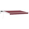vidaXL Store r&eacute;tractable manuel avec LEDs Rouge bordeaux 3 x 2,5 m