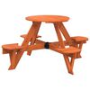vidaXL Table de pique-nique pour 4 enfants avec parasol rond sapin