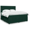 vidaXL Sommier &agrave; lattes de lit et matelas Vert fonc&eacute; 200x200cm Velours