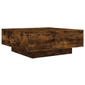 vidaXL Table basse ch&ecirc;ne fum&eacute; 80x80x31 cm bois d'ing&eacute;nierie