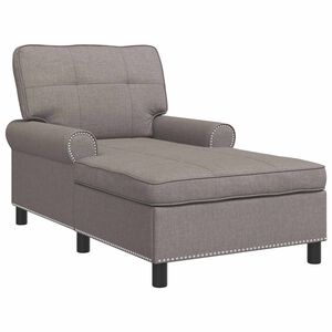 vidaXL Chaise longue avec coussin Taupe 91 x 157 x 91 cm tissu