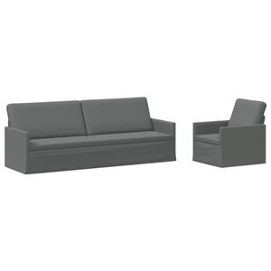 vidaXL Ensemble de Canap&eacute;s 2 pcs Gris fonc&eacute; Tissu
