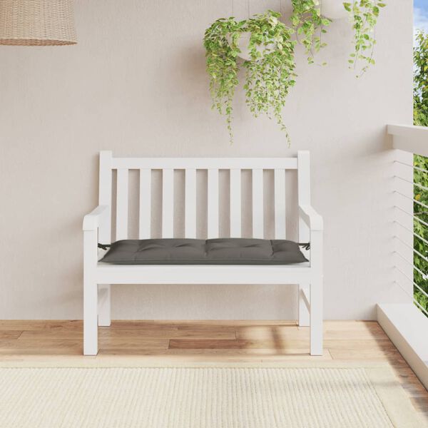 vidaXL Coussin de banc de jardin gris foncé mélangé 100x50x7 cm tissu